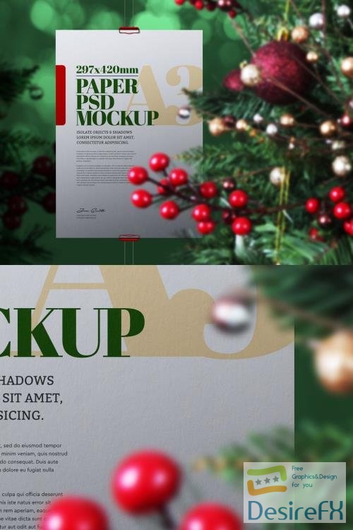 Adobestock - Hanging Christmas Poster Mockup 396595623