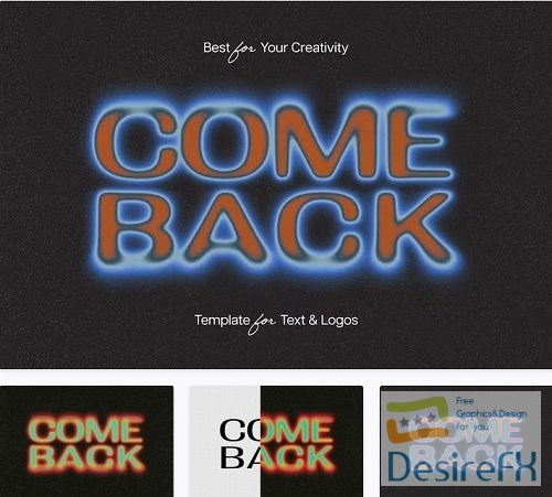 Come Back Text Effect - 13479617