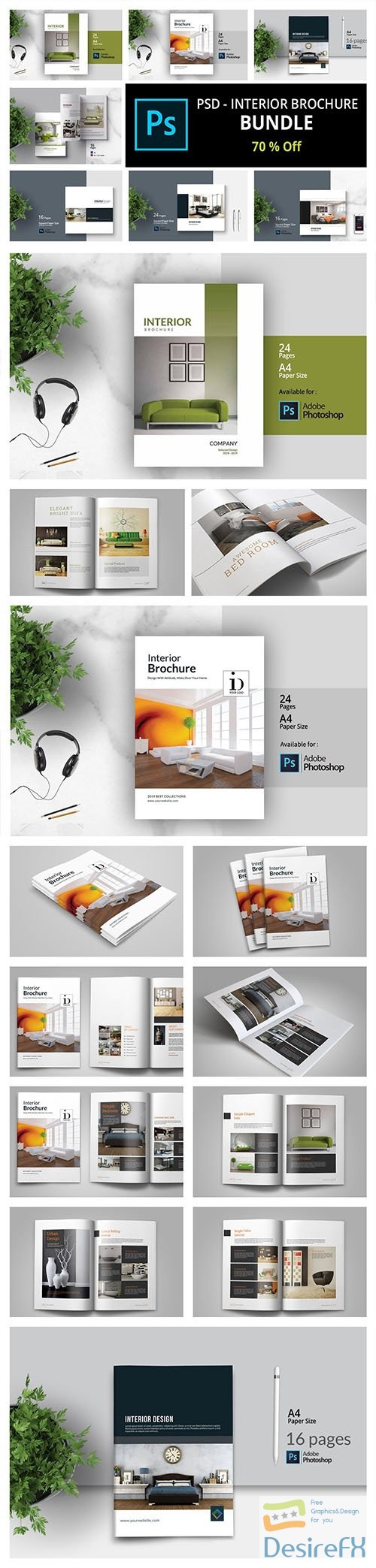 CreativeMarket - PSD Interior Brochure BUNDLE 4617268