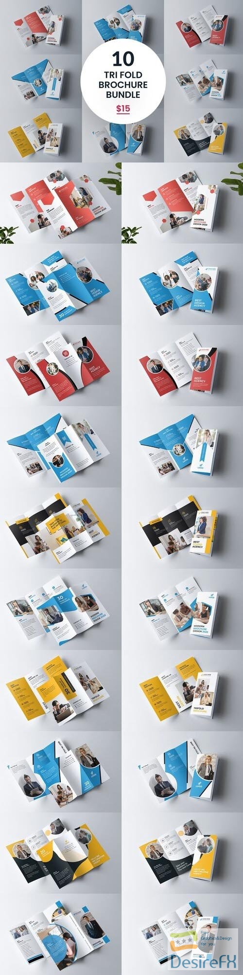 CreativeMarket - Tri fold Brochure Bundle 5487795