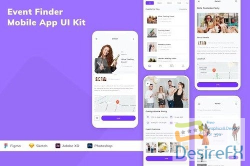Event Finder Mobile App UI Kit 7FDKP2C