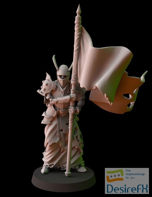 Fantasy Cult Miniatures – Cementery Phalanx Bannerman 3D Print Model