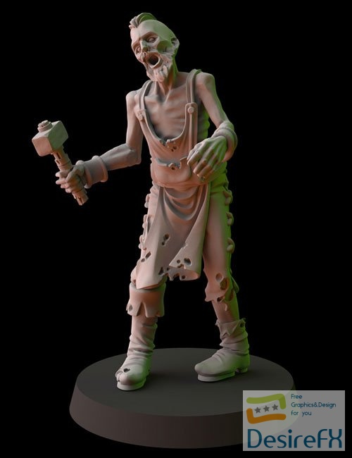Fantasy Cult Miniatures – Zombie 10 3D Print Model