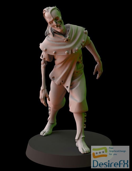 Fantasy Cult Miniatures – Zombie 4 3D Print Model