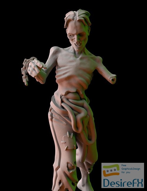 Fantasy Cult Miniatures – Zombie 6 3D Print Model