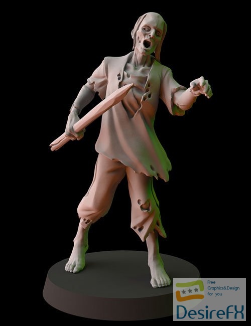 Fantasy Cult Miniatures – Zombie 7 3D Print Model