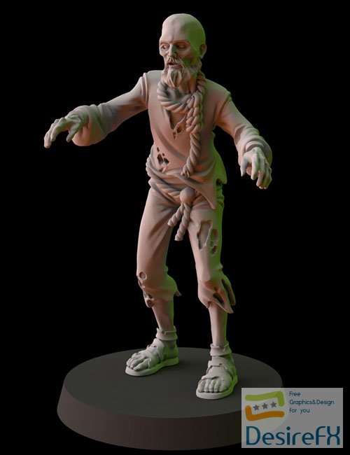 Fantasy Cult Miniatures – Zombie 8 3D Print Model