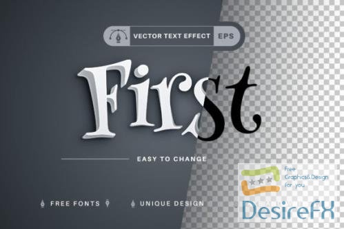 First - Editable Text Effect - 14498233