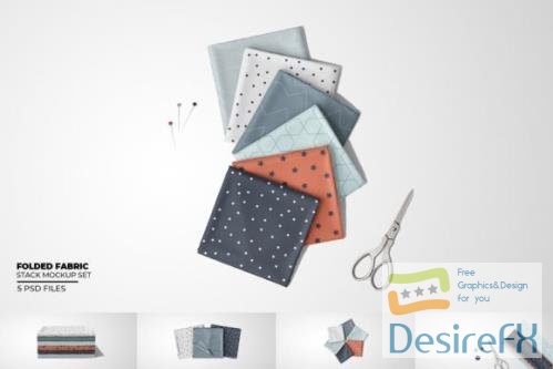 Folded Fabric Stack Mockup Set - 15944335