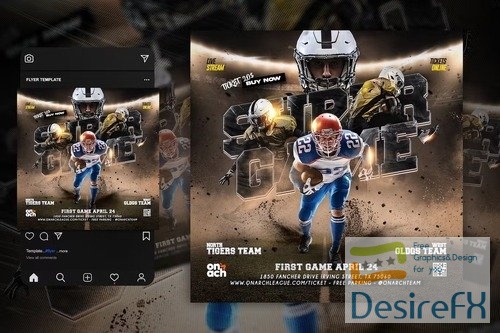 Football Flyer Template HJBGWDS