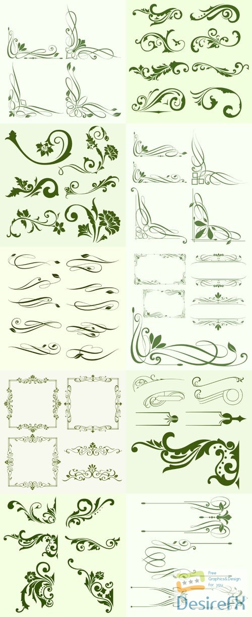 Frame, dividers, line, patterns, borders, scrolls, curls, floral, design elements, calligraphic, ornaments, decorative hand drawn vector set