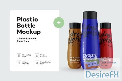 Glossy Plastic Bottle Mockup PSD