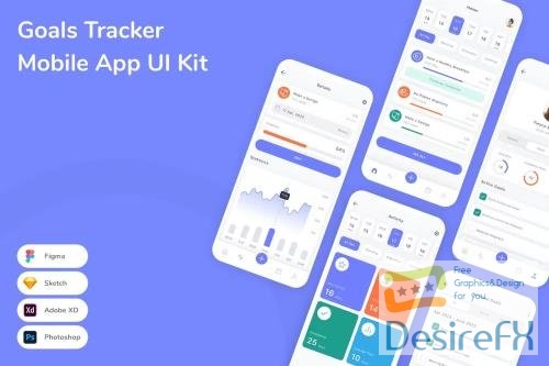 Goals Tracker Mobile App UI Kit