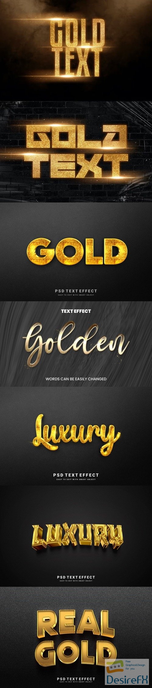 Gold shining editable psd text effect design