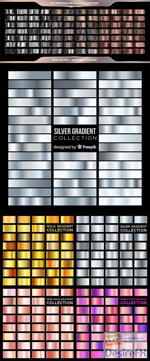 Gradient vector collection silver,bronze, gold, color