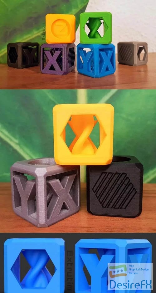 Helix Test Cube 3D Print Model