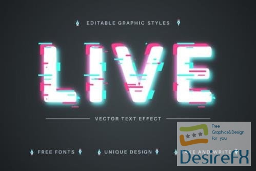 Live Glitch - Editable Text Effect - 14497123