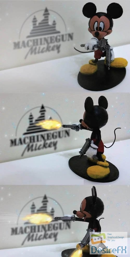 Machinegun Mickey 3D Print Model
