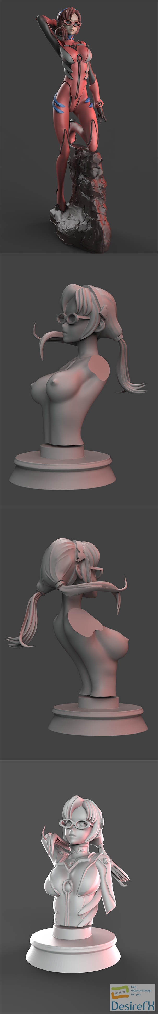 Marimakinami with NSFW version Statue and Bust – 3D Print
