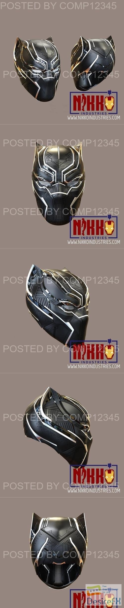 Mask - Black Panther civil war by Nikko Helmet 3D Print
