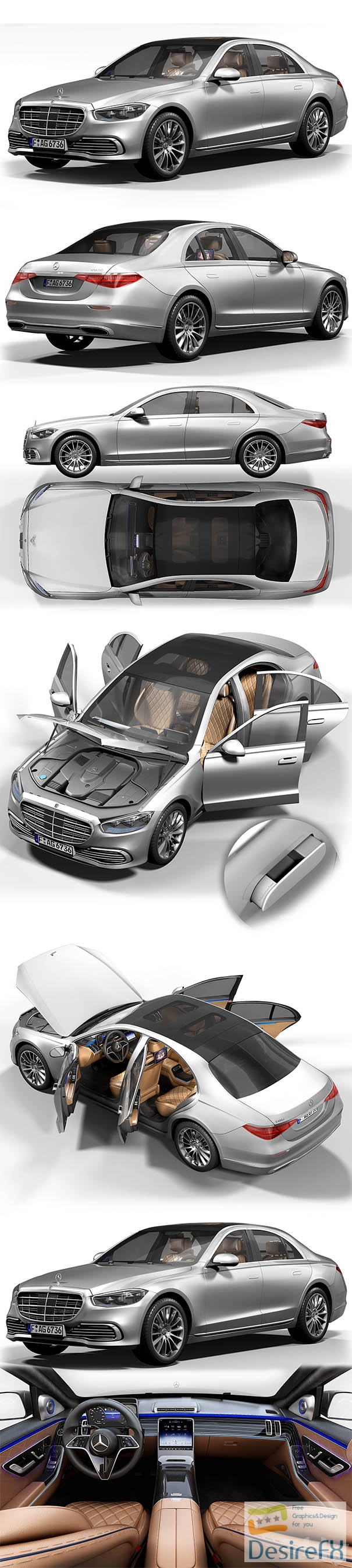 Mercedes-Benz S400d 2021 3D Model