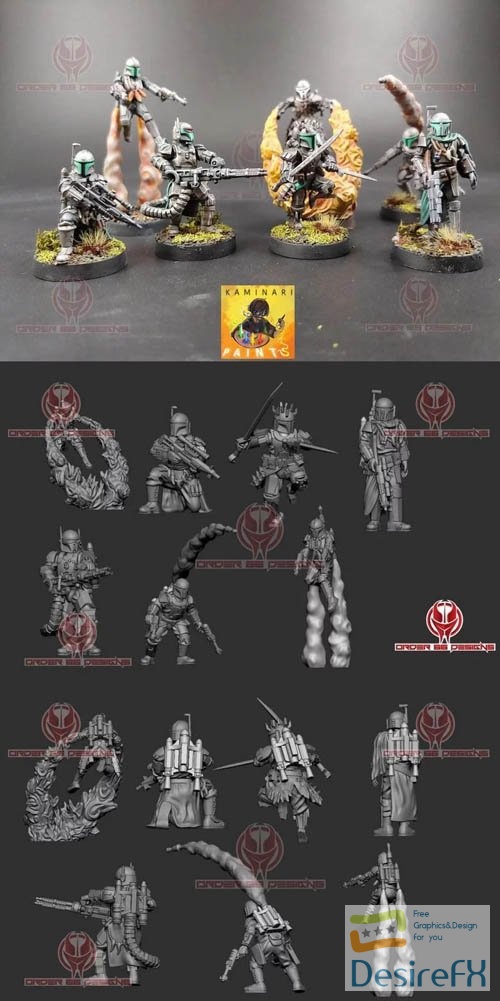 Modular Bounty Hunter Death Squad 3D Print Model