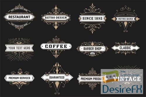 Pack of 12 logos and banners