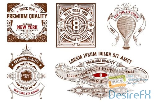 Pack of 5 logos and badges