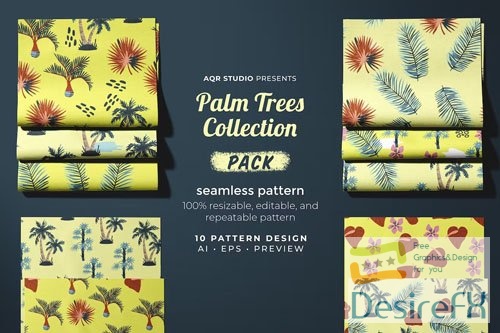 Palm Trees Collection - Seamless Pattern