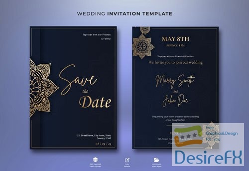 PSD floral engagement beautiful invitation template