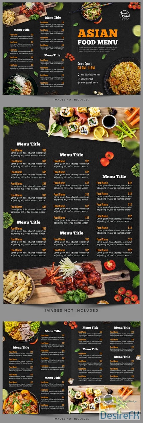 PSD flyer asian food restaurant menu