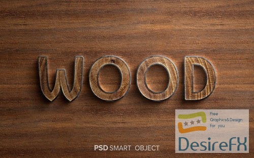 PSD luxury 3d wood text effect