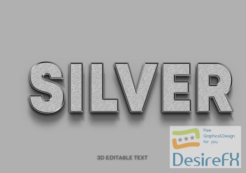 PSD luxury silver 3d text effect