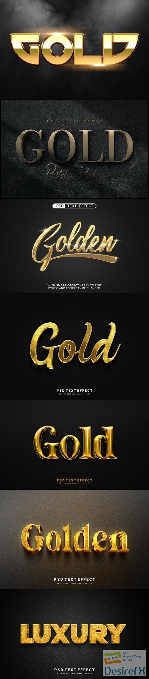 PSD shining gold creative editable text effect design