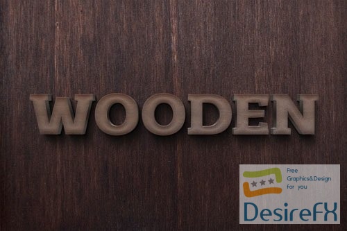 PSD wooden 3d text effect