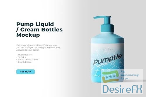 Pump Liquid Bottle Mockup