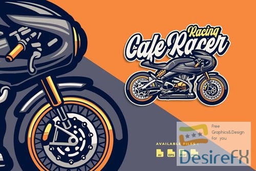 Racing Cafe Racer Motorcycle Automotive logo design