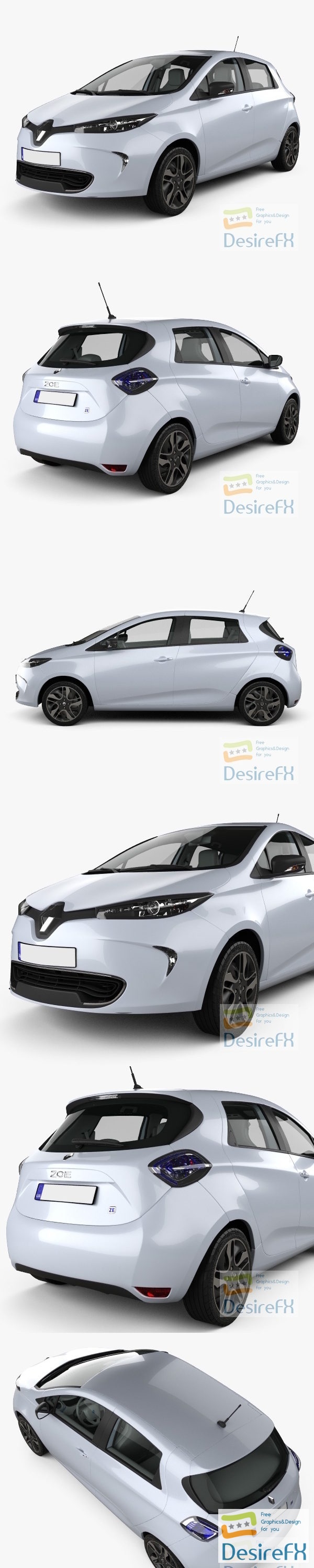 Renault ZOE with HQ interior 2013 3D Model