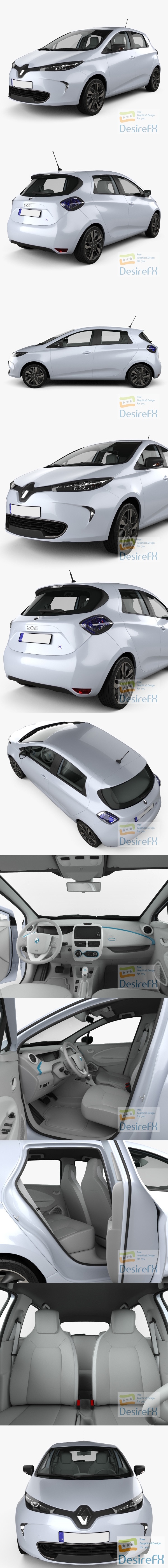 Renault ZOE with HQ interior 2013 3D Model