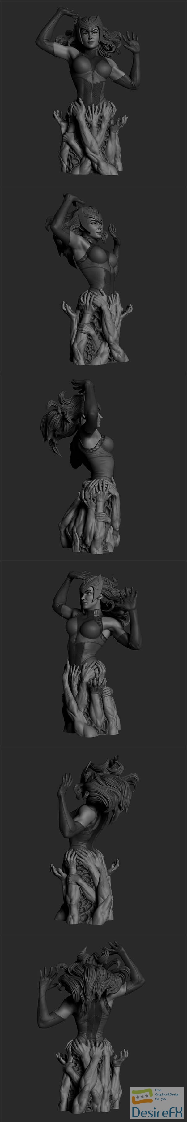 Scarlet Witch Bust – 3D Print