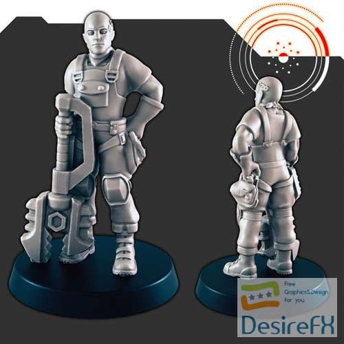 Sci-Fi Dock Worker 2 3D Print Model