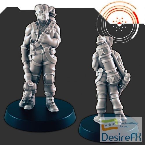 Sci-Fi Dock Worker 3 3D Print Model