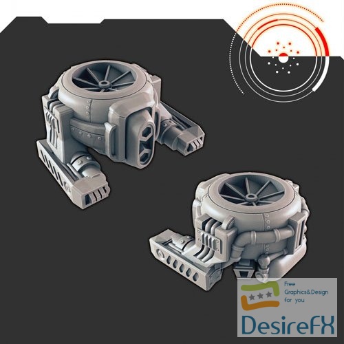 Sci-Fi Factory and Repair Bot Industrial Drone 3D Print Model
