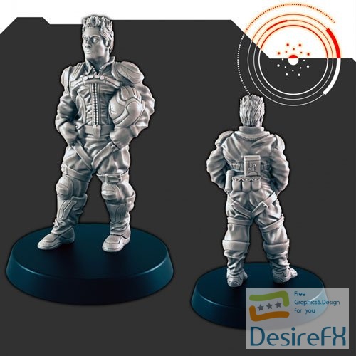 Sci-Fi Human Male Pilot 3D Print Model