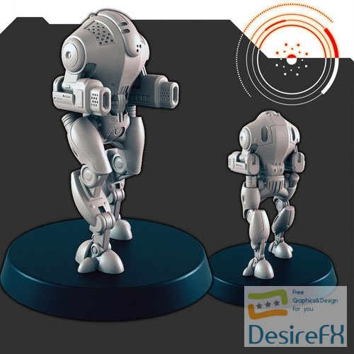 Sci-Fi Large Defense Bot 3D Print Model