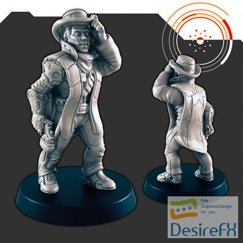 Sci-fi Space Cowboy Montana 3D Print Model