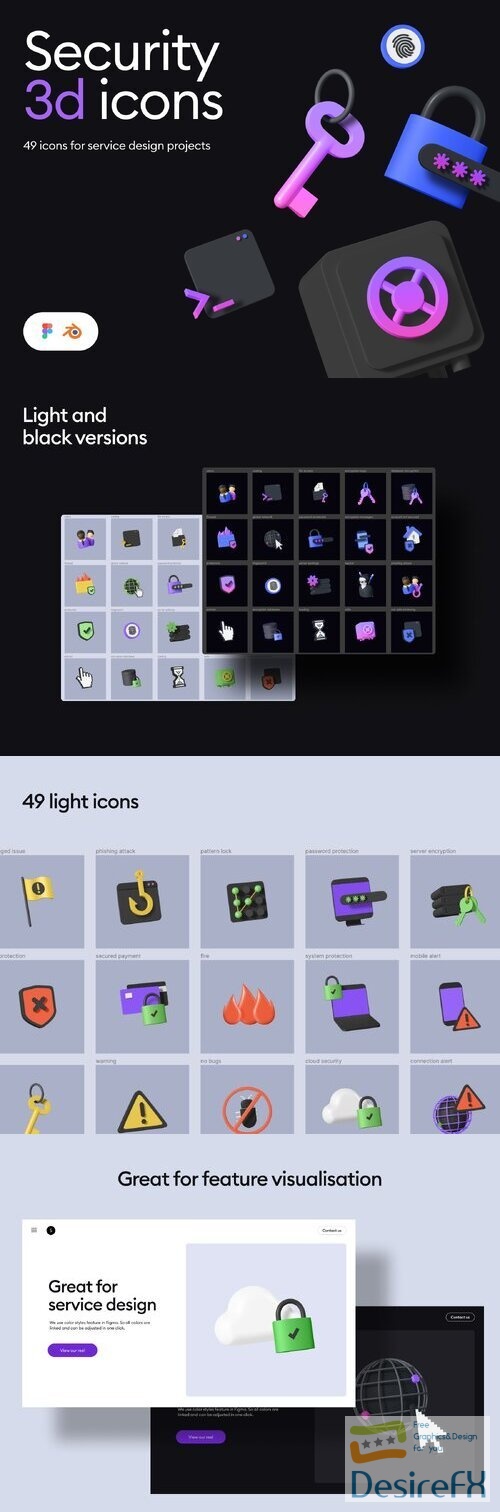 Security 3d icon kit