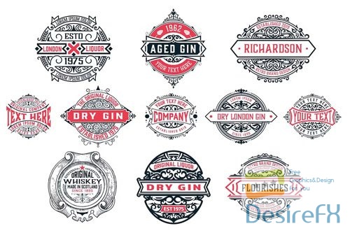 Set of 11 Vintage Logos and Badges
