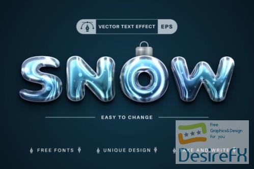 Snow - Editable Text Effect - 14500159