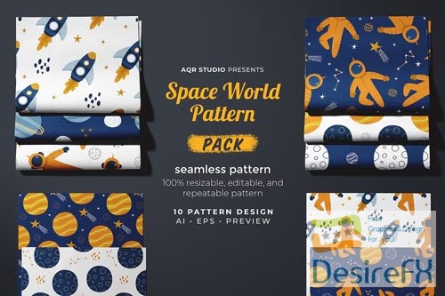 Space World - Seamless Pattern